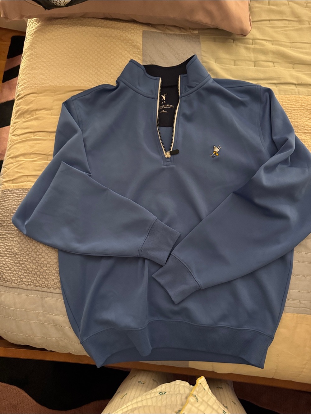 Fairway & Greene Blue Quarter-Zip Pullover Sweater